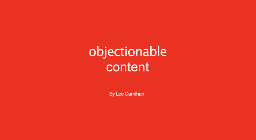 objectionable content