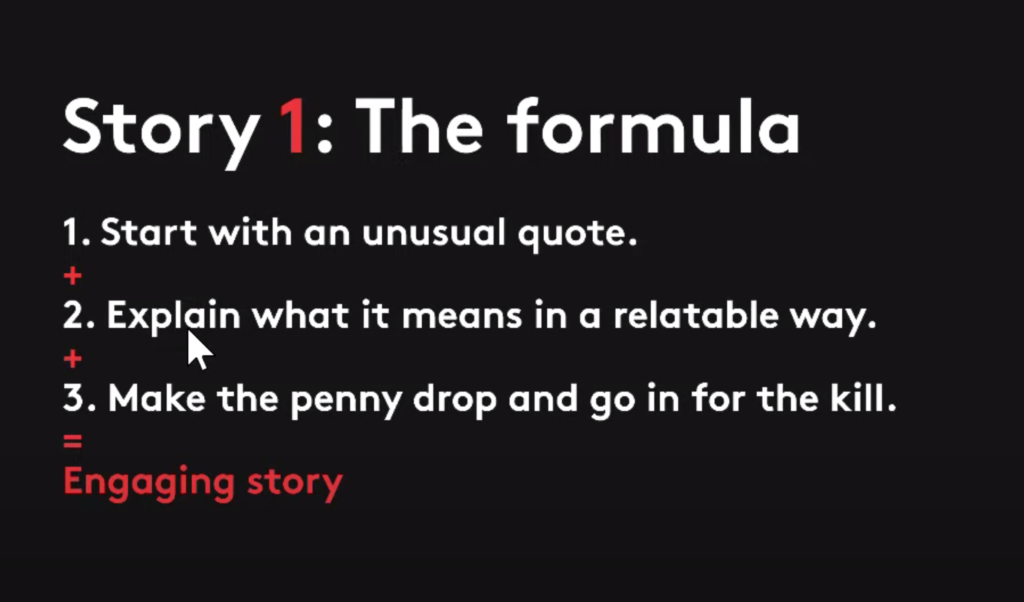 The formula for storytelling