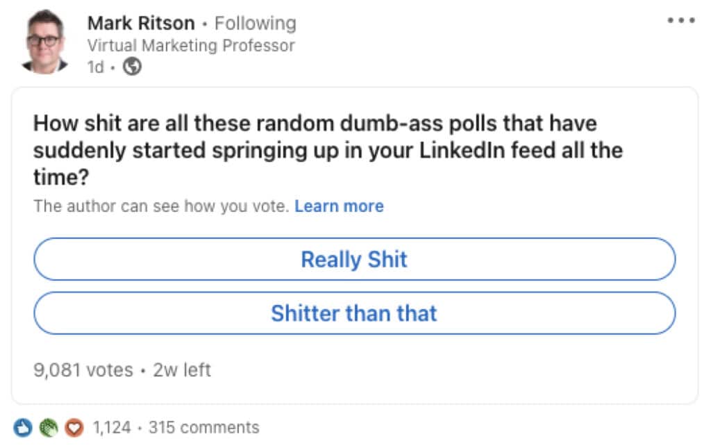 Mark Ritson Poll