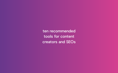 Ten recommended SEO tools from the pros