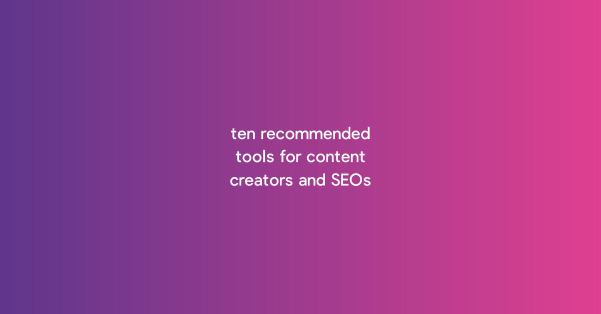 recommended seo tools